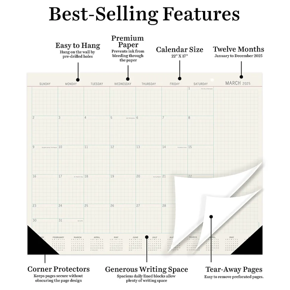 2025 TF Publishing Vintage Professional 17" x 22" Monthly Desk Pad Calendar (25-8204)