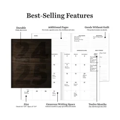 2024-2025 TF Publishing Walnut Wood 6.5