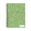 2024-2025 TF Publishing White Lotus Verde Fronds 6" x 8" Academic Weekly & Monthly Planner, Paperboard Cover, Green/White