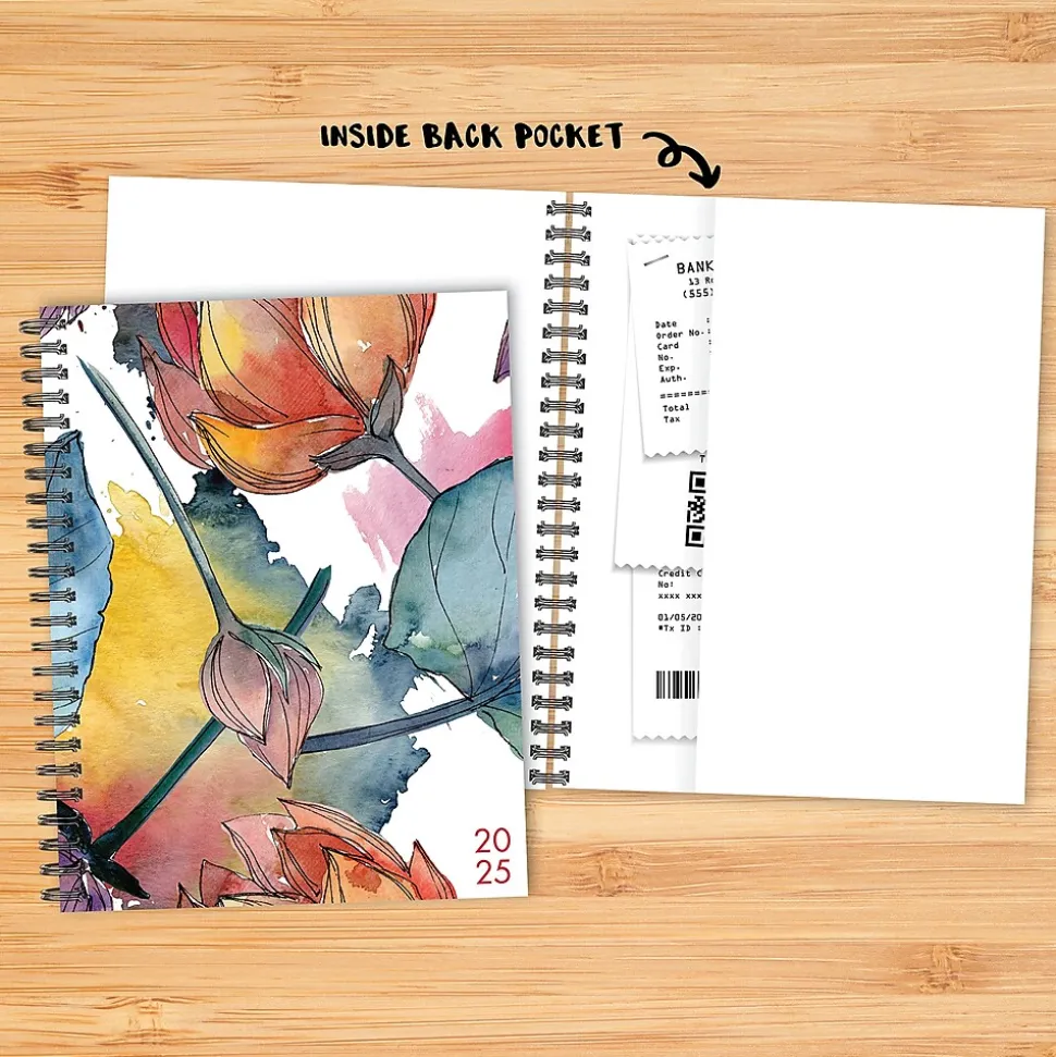 2025 Willow Creek 8.5" x 11" Weekly & Monthly Planner Cover, Watercolor Floral (47408)