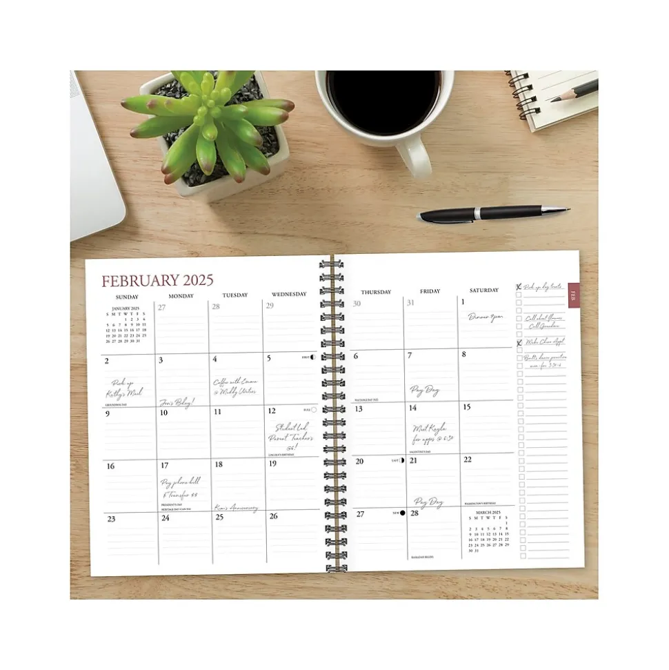 2024-2025 Willow Creek Celestial Magic 8.5" x 11" Academic Weekly & Monthly Planner, Paper Cover, Black/Gold (48139)
