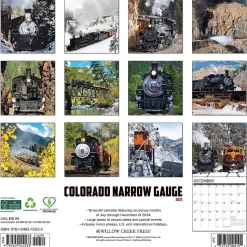 2025 Willow Creek Colorado Narrow Gauge Railroads 12" x 12" Monthly Wall Calendar (42533)