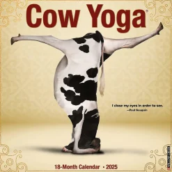 2025 Willow Creek Cow Yoga 7" x 7" Monthly Wall Calendar (45725)