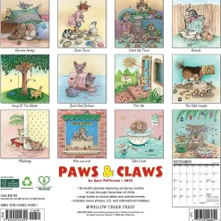 2025 Willow Creek Gary Patterson's Paws n Claws 12" x 12" Monthly Wall Calendar (44391)