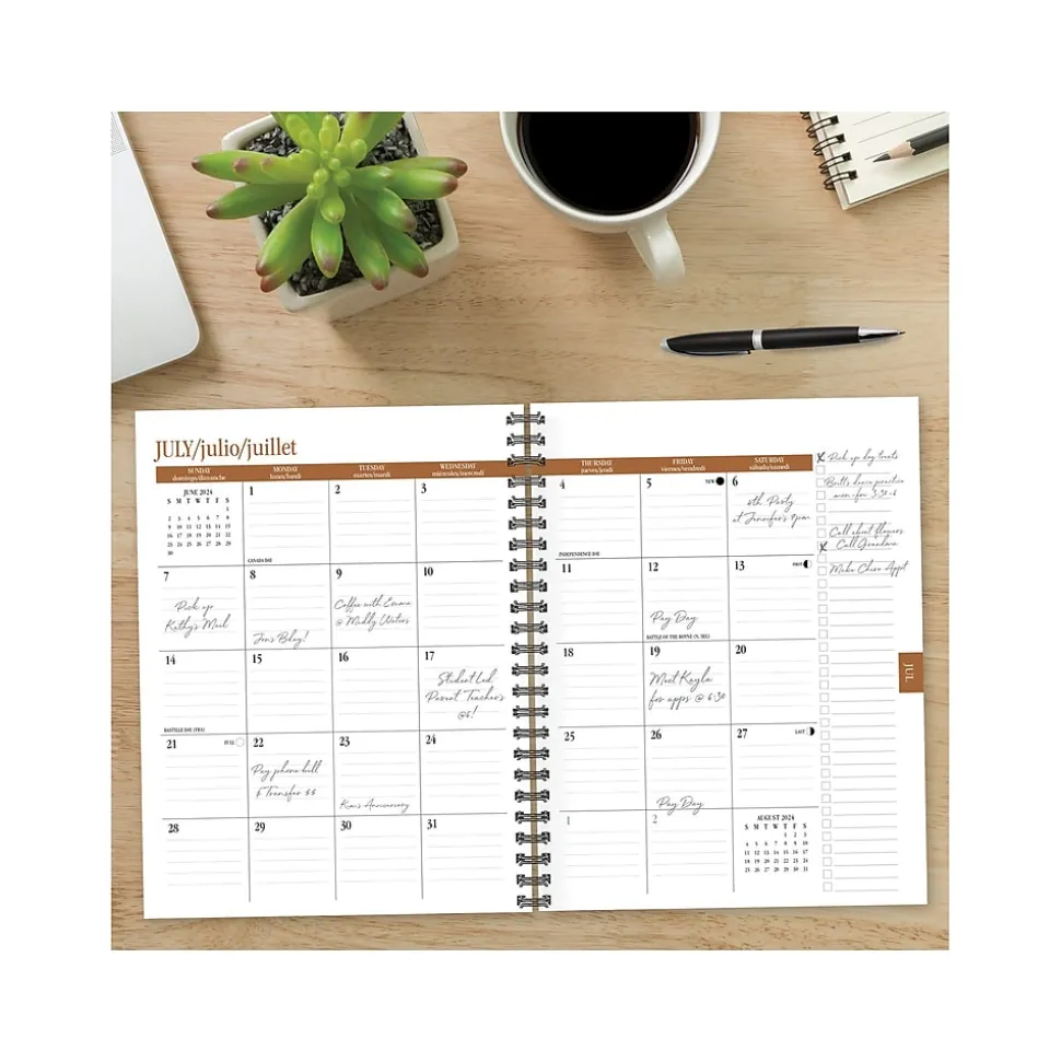 2024-2025 Willow Creek Good Vibes 6.5" x 8.5" Academic Weekly & Monthly Planner, Paper Cover, Multicolor (46241)