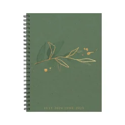2024-2025 Willow Creek Ivy Green 6.5" x 8.5" Academic Weekly & Monthly Planner, Paper Cover, Green/Gold (47743)