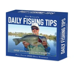 2025 Willow Creek Ken Schultz's Daily Fishing Tips 6" x 5.5" Day-to-Day Calendar, Multicolor (40904)