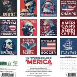 2025 Willow Creek My Favorite Color is 'Merica 12" x 12" Monthly Wall Calendar (44087)