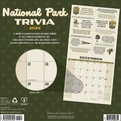 2025 Willow Creek National Park Trivia 12" x 12" Monthly Wall Calendar (47224)