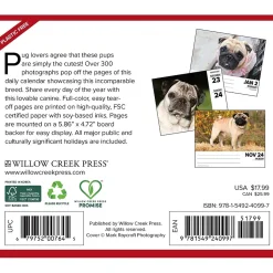 2025 Willow Creek Pugs 6" x 5.5" Day-to-Day Calendar (40997)