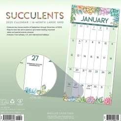 2025 Willow Creek Succulents 12" x 12" Yearly Wall Calendar (46616)