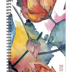 2025 Willow Creek Watercolor Flora 6.5" x 8.5" Weekly Planner Cover, Multicolored (48887)