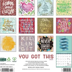 2025 Willow Creek You Got This 12" x 12" Monthly Wall Calendar (45589)