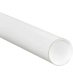 4" x 42" - White Mailing Tubes with Cap, 15/Case