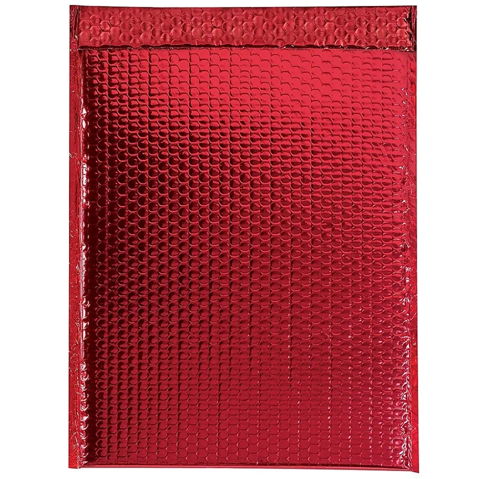 13" x 17.5" Glamour Bubble Mailer, Red, 100/Carton (GBM1317R)