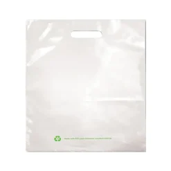 18" x 19" Gusseted Poly Bags, 2.25 Mil, White, 500/Carton (6735)