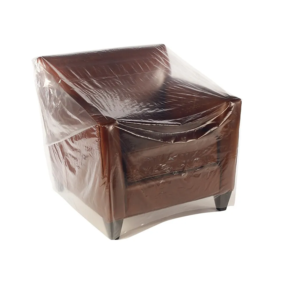 90" x 45" Layflat Poly Bags, Bags on a Roll, 3 Mil, Clear, 55/Roll (3214)