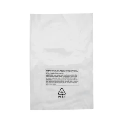 6" x 9" Suffocation Warning Layflat Poly Bags, 2 Mil, Clear, 1000/Carton (16100)