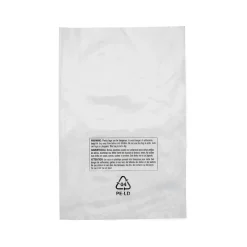 9" x 12" Suffocation Warning Layflat Poly Bags, 2 Mil, Clear, 1000/Carton (16110)