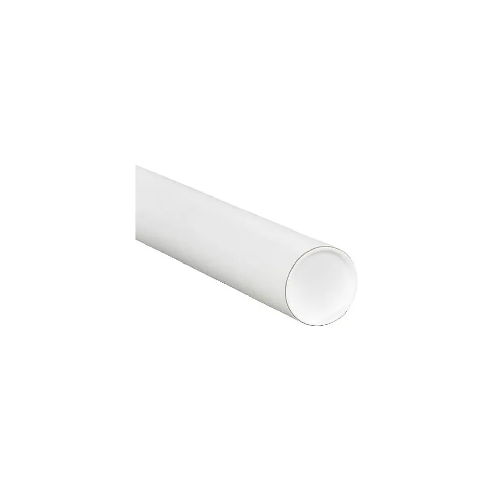 3 X 6 WHT MAILING TUBES W/ CAP, 24/Ct