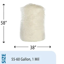 AbilityOne Envision LLDPE 55-60 Gallon Industrial Trash Bag, 38" x 58", Low Density, 1 mil, Clear, 100 Bags/Box (8105015171371)