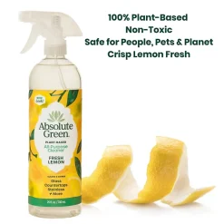 Absolute Green Natural All-Purpose Cleaner, Fresh Lemon Scent, 25 Fl Oz., 6/Carton (AG2-ST-6)