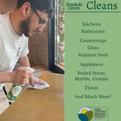 Absolute Green Natural All-Purpose Cleaner, Peppermint Scent, 25 Fl Oz., 6/Carton (AG14-ST-6)