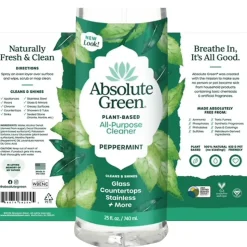 Absolute Green Natural All-Purpose Cleaner, Peppermint Scent, 25 Fl Oz., 6/Carton (AG14-ST-6)