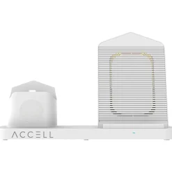 Accell 3-in-1 Fast-Wireless Wireless Charging Station for iPhone, Android, Apple Watch and AirPods, White (D233B-001F)