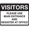 Accuform 18" x 24" Reflective Aluminum Facility Traffic Sign "VISITORS..", Black On White (FRR288RA)