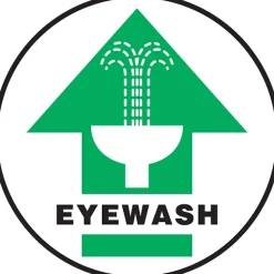 Accuform Slip-Gard EYEWASH Round Floor Sign, Black/Green/White, 8"Dia. (MFS1808)