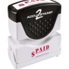 Accu-Stamp2 One-Color Pre-Inked Shutter Message Stamp, PAID, 1/2" x 1-5/8" Impression, Red Ink (035578)