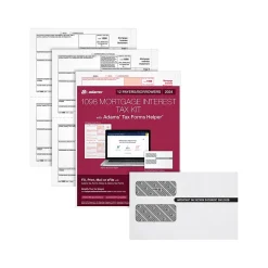 Adams 2024 1098 Mortgage Interest Statement Tax Form with Envelope, 3-Part, 2-Up, Copy A, B, C, 12/Pack (STAX1098-24)