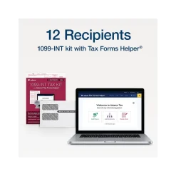 Adams 2024 1099-INT Tax Form with Self-Seal Envelope, 4-Part, 2-Up, Copy A, 1, B, 2, 12/Pack