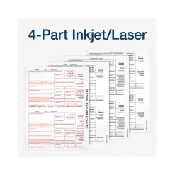 Adams 2024 1099-INT Tax Form with Self-Seal Envelope, 4-Part, 2-Up, Copy A, 1, B, 2, 12/Pack