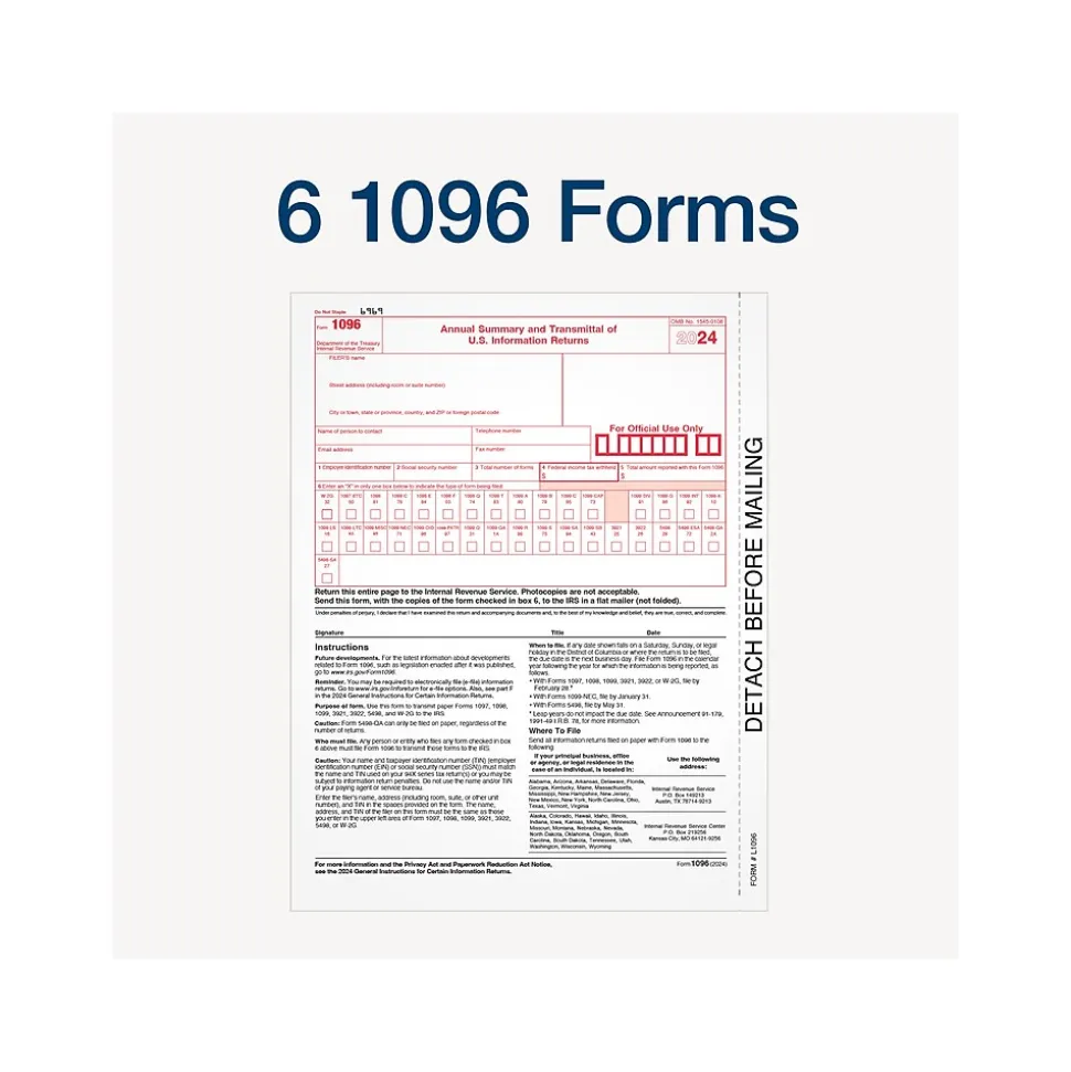 Adams 2024 1099-MISC Tax Form with e-files and Access to Adams Tax Forms Helper, 4-Part, 2-Up, Copy A, 1, B, 2, 50/Pack