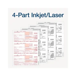 Adams 2024 1099-NEC Tax Form with Self-Seal Envelope, 4-Part, 3-Up, Copy A, 1, B, 2, 12/Pack (STAX512NEC-24)
