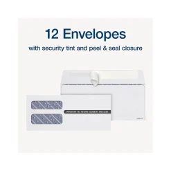 Adams 2024 1099-NEC Tax Form with Self-Seal Envelope, 4-Part, 3-Up, Copy A, 1, B, 2, 12/Pack (STAX512NEC-24)