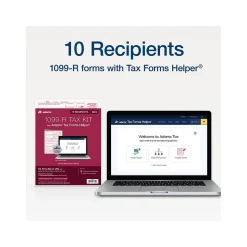 Adams 2024 1099-R Tax Form with Access to Adams Tax Forms Helper, 5-Part, 2-Up, Copy A, 1, B, 2, 10/Pack (STAX5R-24)