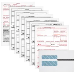 Adams 2024 W-2 6-Part Laser/Inkject Tax Forms with Envelopes and software, 50/pack (LW2625Q)