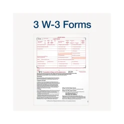 Adams 2024 W-2 Tax Form with W-3 Forms, 6-Part, 2-Up, Copy A, D/1, B, C, 2, 24/Pack (STAX624-24)