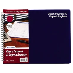 Adams® Check, Payment and Deposit Register Journal, Ruled, Blue (AFR60)