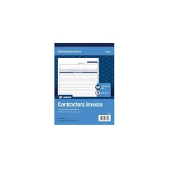 Adams Contractor's Invoice Book , 3 Part, 8.38'' x 11.44'', 50 Sets/Book (TC8122)