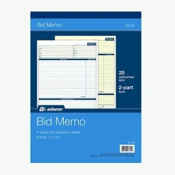 Adams 1-Part Carbon Work Orders, 8.38"W x 11.44"L, 50 Sets/Book (D8120)