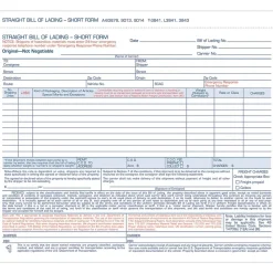 Adams 3-Part Carbonless Bill of Lading, 8-1/2" x 7-7/16", 50 Sets/Book (9013)