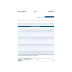 Adams 3-Part Carbonless Contractors Invoice Forms, 8.5