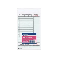Adams 2-Part Carbonless Guest Checks, 4.25"L x 7.25"W, 250 Sets/Book (947SWC)