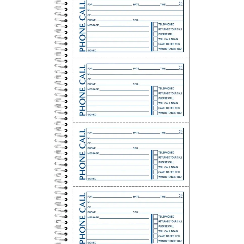 Adams Phone Message Pad, 5.5" x 11", White, 100 Sheets/Pad, 2 Pads/Pack (SC1154-2D)