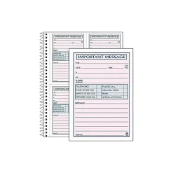 Adams Phone Message Pad, 5.5" x 3.8", Ruled, Pink, 100 Sheets/Pad (SC1187D)