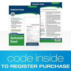 Adams Quitclaim Deed, Form and Instructions, 8.5" x 11", 4 Sets/Book (LF298)